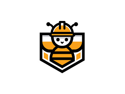 Bee Builder Logo apiary architect bee builder logo bees buzzing constructive craftsman graphic design hive honeycomb logo