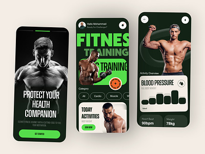 Fitness Mobile iOS App 🏋️‍♂️📱 android animation branding cycling dashboard design fitness fitness app gym interface ios lifestyle logo mobile design mobile ui running sport ui ux workout