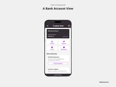 Daily UI Challenge #56 bank banking design ebanking finance fintech home screen mobile design ui uichallenge ux uxdesigner uxui