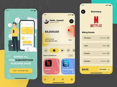 Subscription Services App graphic design illustration mobile app design mobile design vector