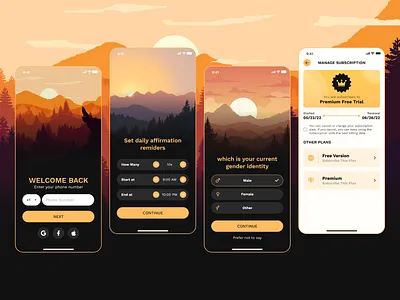 Affirmation App branding graphic design mobile app design mobile design