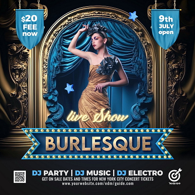 Burlesque & Cabaret Flyer burlesque cabaret theater