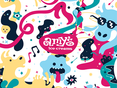Amy's Ice Creams Illustration austin branding cartoon cartoons character colorful ice cream illustration look dev