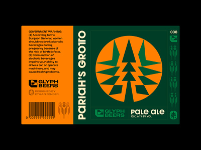 Glyph Beer 38 beer label craft beer emblem forest ghost grove icon legend logo nature outcast packaging design pale ale pariah pine pine trees reject sigil symbol trees