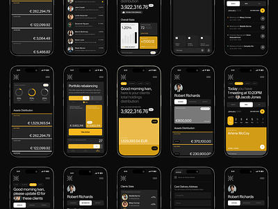 Golden Suisse — Advisor Back Office. Mobile App Design animation app app design application bank dashboard design finance fintech motion design product design ui ux