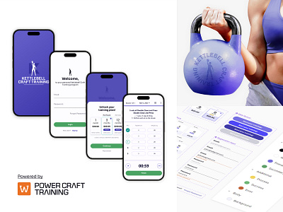 KETTLEBELL CRAFT TRAINING - Training App appdev appicons appinterface appscreens branddesign brandidentity brandstyle designinspiration iconography logodesign logoinspiration logoinspo mobiledesign mobileui screendesign uielements uiuxdesign userinterfacedesign visualidentity