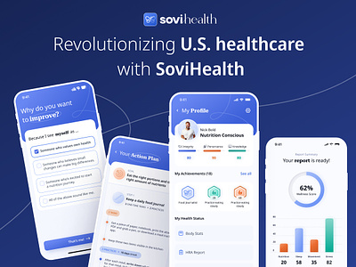 Healthcare mobile app. SoviHealth. ai app appdesign behavior design behavior engine branding case study ios mobile mobile app ui uxdesign uxui