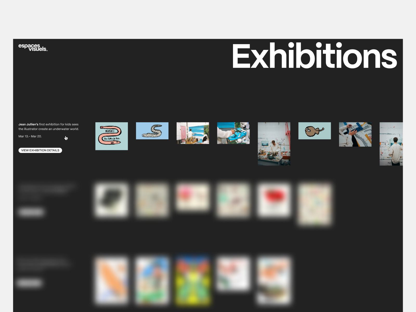 Espaces Visuels pt.3 art concept gallery interface layout museum typography ui ux web design website