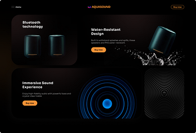 Hero - Bento Design Speaker bento bento design branding design figma graphic design grid hero landing page music speaker template ui webdesign