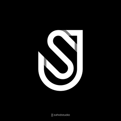 SJ or JS Monogram Logo design j js line logo logo design logomark mark minimalist monogram s secure shield simple sj