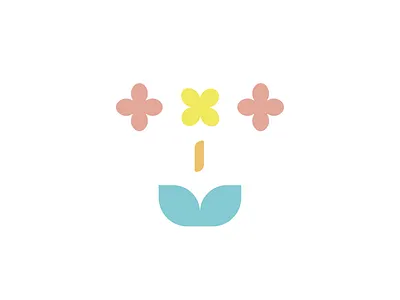 Woodi kids / icon baby butterfly child cloth confetti flower geometric icon kid logo logotype modular pastel pink smile sun toy