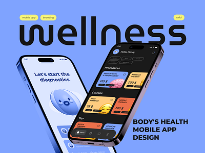 Wellness 3d branding design graphic design health logo mobile mobile app mobile degin motion graphics top trend ui ux uxui
