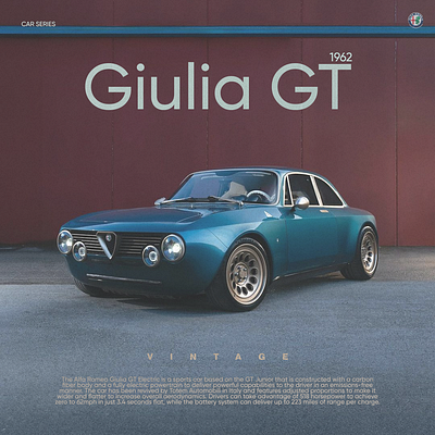 Giulia GT car poster car poster figma graphic design poster poster design vehicle vintage