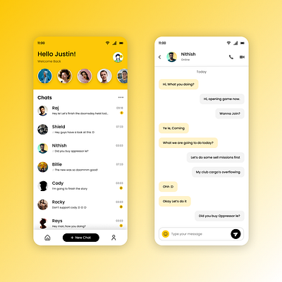 Chatting Mobile App app chat dailyui figma mobile ui uidesign uiux uiuxdesign ux uxdesign