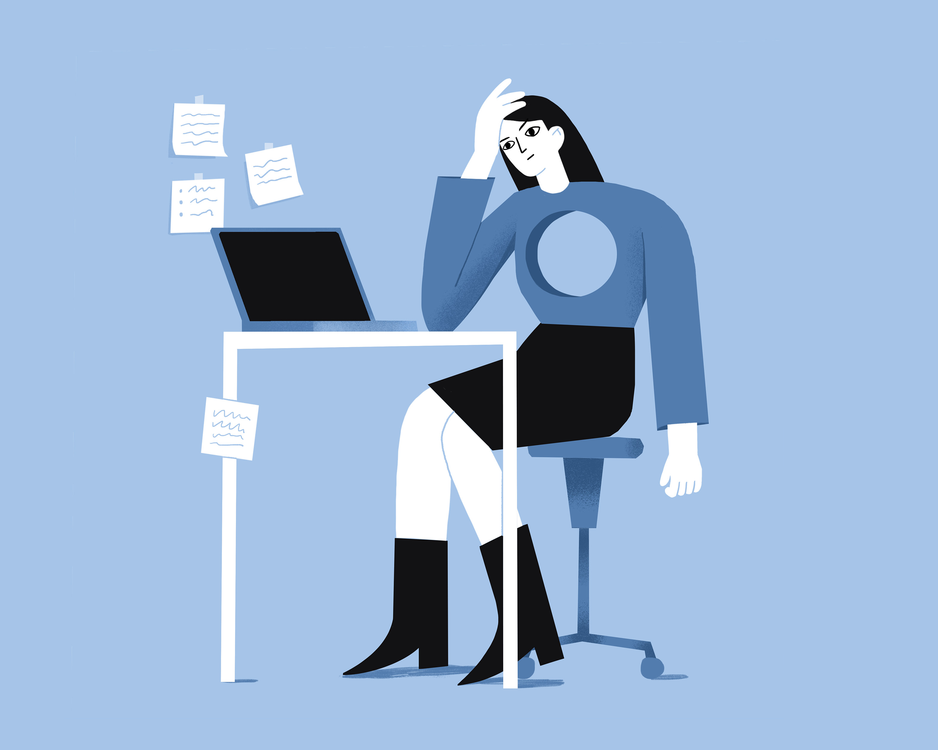 Burn out branding burnout depression digital art editorial flat illustration mental health minimalistic office problems psyhologie selfcare stress vector work