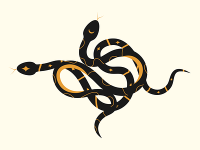 Serpent's Tangle cartoon digital illustration esoteric magic serpent vector