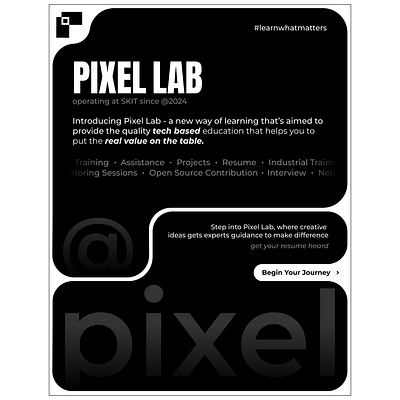 3 fold concept design for Pixel Lab branding graphic design ui