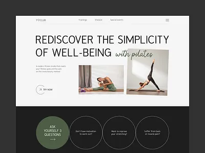 Fitness studio website design concept clear design fitness fitness studio minimalist minimalistic pilates sport ui website yoga