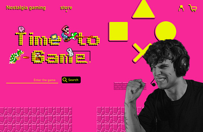 Gaming store landing page branding graphic design ui