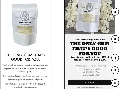 Gum of Gods | CRO conversion rate optimization cro food gum health muscle ui ux web design website