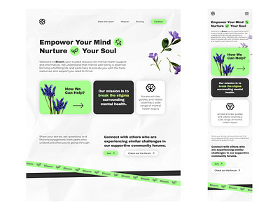 Bloom - Mental Health Platform Concept branding concept design figma graphic design ui ui design webdesign webflow