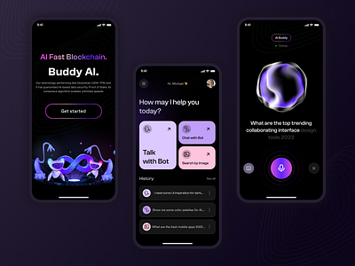 AI App | Figma Design ai app aichat app app design chatboat dark theme design figma ios app mobile app ui ui design uiux ux ux design