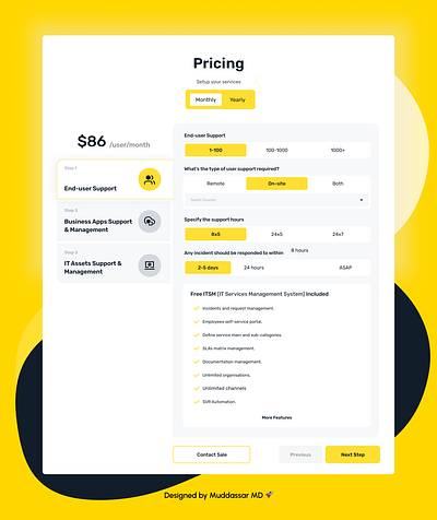 Kimpitech Pricing UI/UX: Stunning yellow theme app ui design application design branding creative ui design dashboard design design illustration landing page design logo ui