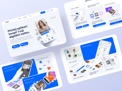 Digital business card app - Product landing page app landing desktop digital business card landing page mobile product website ui