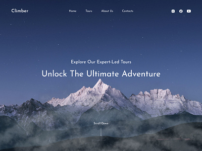 Travel hero screen adventure animation branding design figma landing page style travel travel page ui user interface uxui uxui design web design