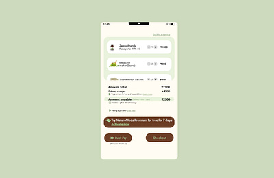 App Checkout page graphic design ui