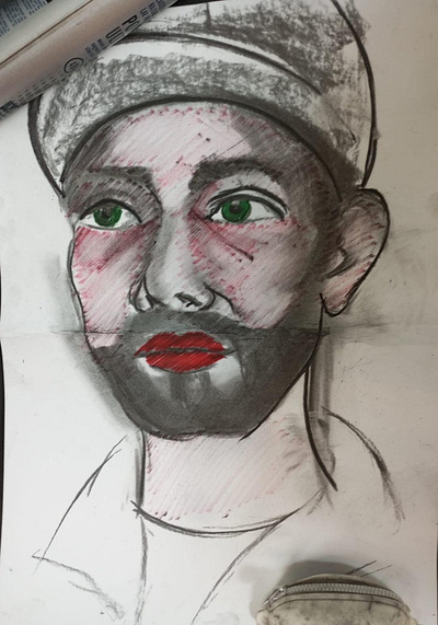 Colour Portrait #25 charcoal marker