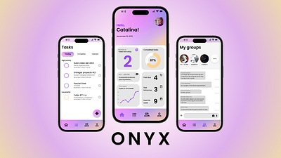 ONYX Task Manager - UX/UI Design app app design chat dashboard graphic design pomodoro task task management task manager to do ui ux design