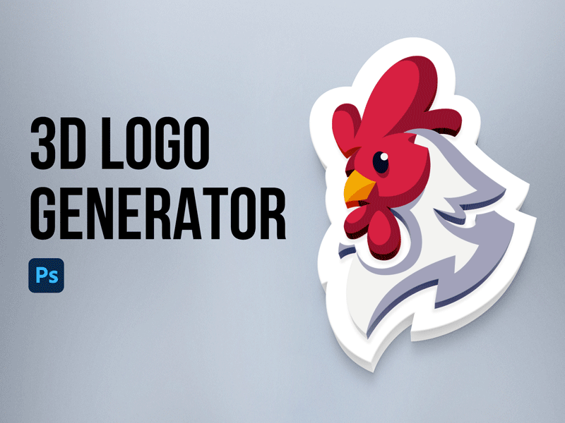 Photoshop 3D Logo Generator branding design generator graphic design logo photoshop ps template