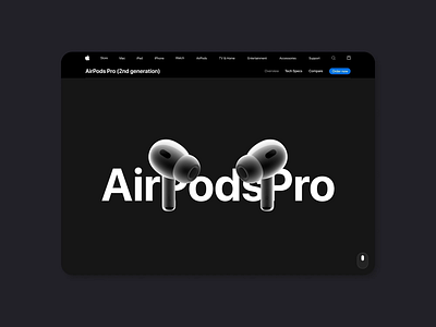 Airpods Pro - Apple - Web Page 3d animation app design app product apple apple product design apple website branding design graphic design landing page logo motion graphics ui uiux uiux design ux web design web page webdesign