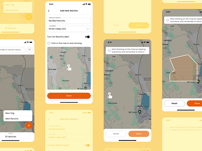 Rancho mapping • Mobile App drawing map area mapping mobile app mobile map design rancho tracking system uiux design ux design
