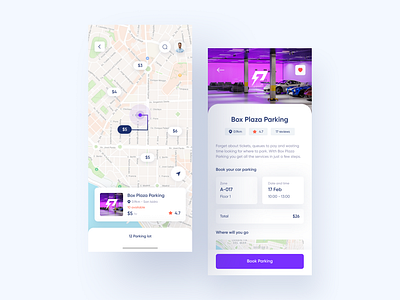 Parking Search Application Concept app app concept figma interaction interaction design ios map minimalist motion graphics rank app ui ui design ux