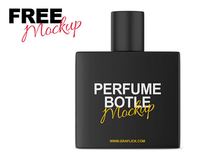 FREE SQUARE PERFUME BOTTLE MOCKUP freebie mockup matte bottle mockup sprayer