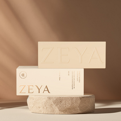 ZEYA Brand Identity And Packaging box design brand brand design brand identity branding cosmetics design design logo design logotype luxury brand packaging packaging box packaging design skincare brand