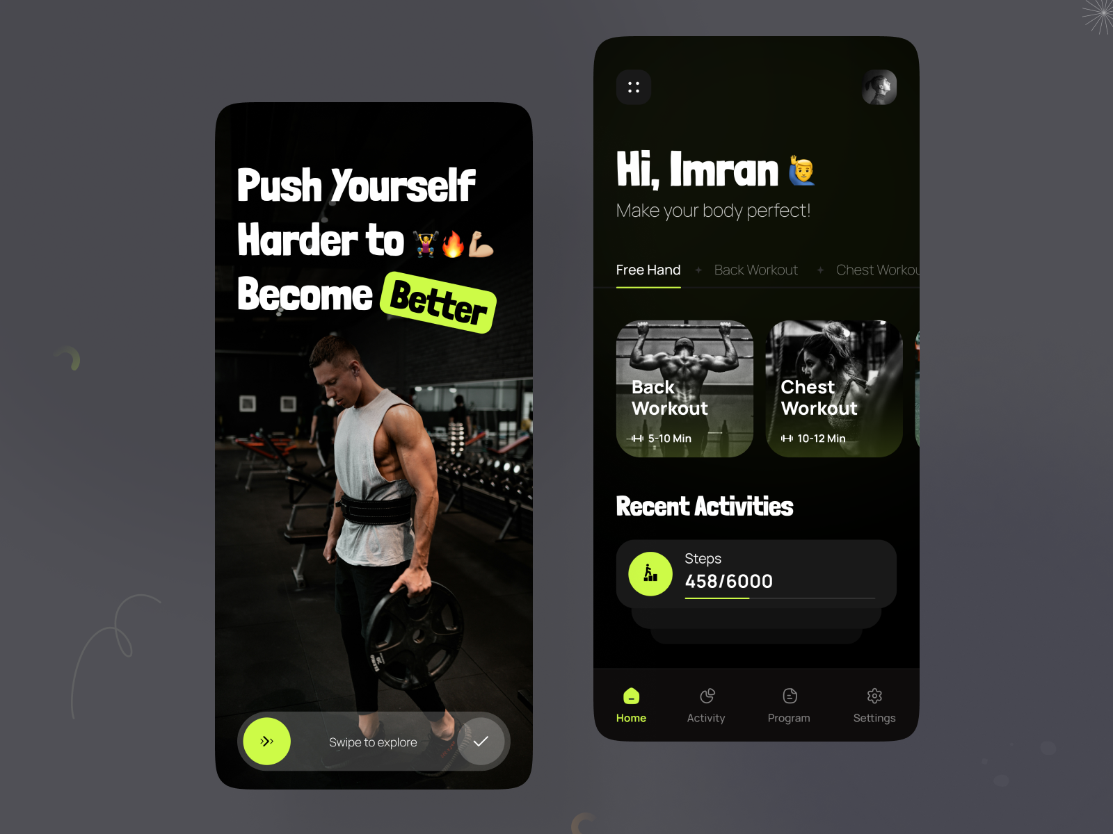 Fitness App UI by Imran Molla for Orizon: UI/UX Design Agency on Dribbble