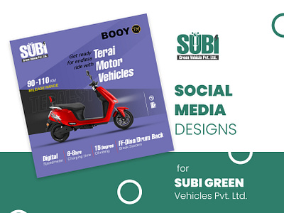 Social Media Design for Subi Green Vehicle Pvt.Ltd. Biratnagar ad design biratnagar e bike e scooter design electric vehicle design green vehicle kumarchandan design social media design