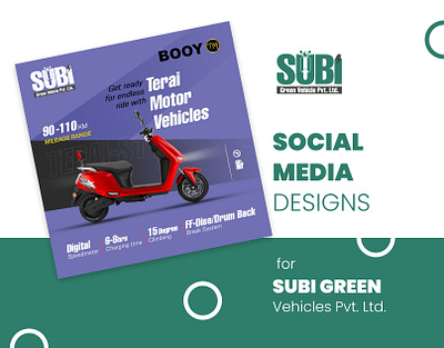 Social Media Design for Subi Green Vehicle Pvt.Ltd. Biratnagar ad design biratnagar e bike e scooter design electric vehicle design green vehicle kumarchandan design social media design