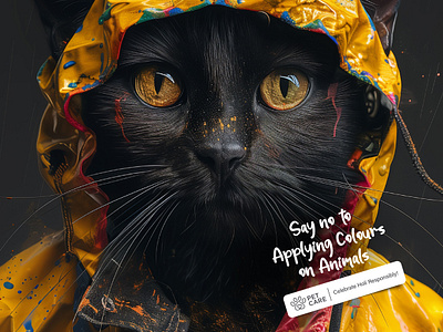 Say No to Applying Colours on Animals graphic design
