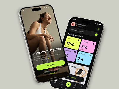 GymPro - Gym Workout Mobile App app branding clean darktheme figmadesign fitness gym gymapp health mobile mobile app mobileapp ui ui design usability workout