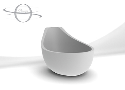 O Design - Solid Surface Freestanding Bathtub Concept 3d