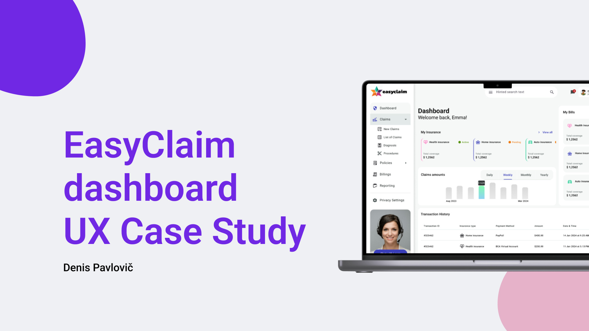 EasyClaim Dashboard - UX Case Study account case study dashboard design graphic design landing page ui user interface ux ux case study uxdesign uxui uxui design web design webdesign website