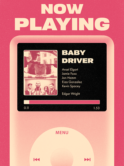 BABY DRIVER Poster Design baby driver design edgar wright graphic design illustration movie poster photoshop pink poster poster design