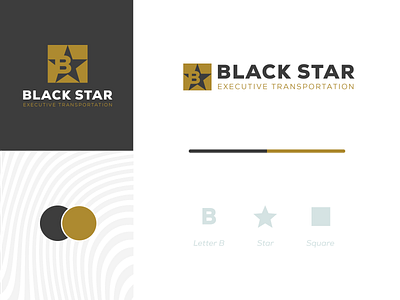 Black star executive transportation Logo design. branding graphic design logo