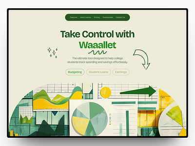 Waaallet - Budget Tracking App Website app branding budget design finance graphic design landing page saas tracking ui web design website