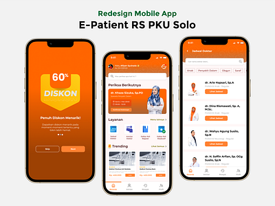 Redesign Mobile App E-Patient PKU Solo Hospital appointment app doctor doctor app graphic design hospital medical app ui