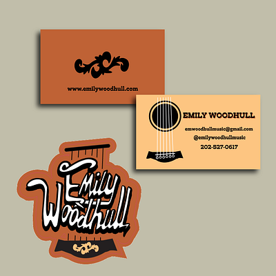 Emily Woodhull Business card and Sticker branding design graphic design illustration logo typeface